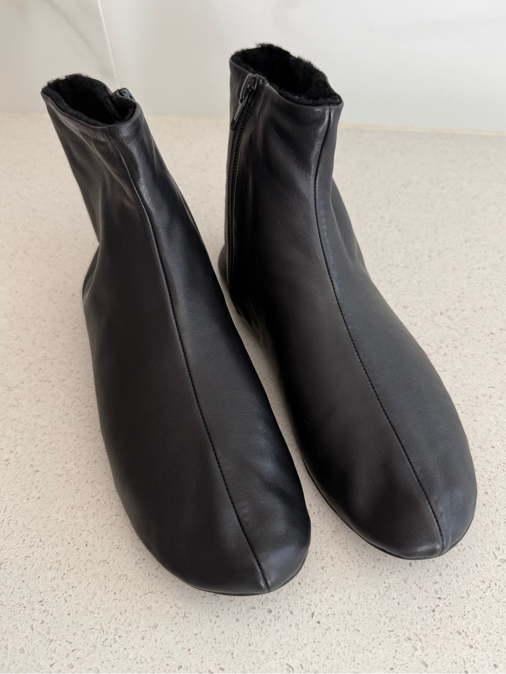 THE ROW Stella Booties Black Leather Size EU 37.5 US 7.5